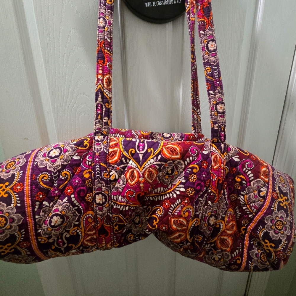 Vera Bradley Shoulder Bag in Purple and Orange with Vibrant Design